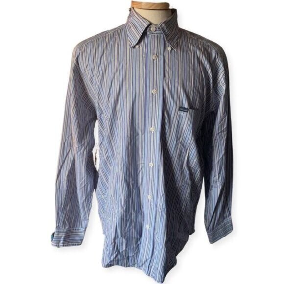 Faconnable Medium Multi Color Stripe Button Front Shirt - Picture 1 of 6